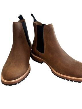 Nisolo Men's Marco Everyday Chelsea Leather Boots in Tobacco Sz 10.5 NIB